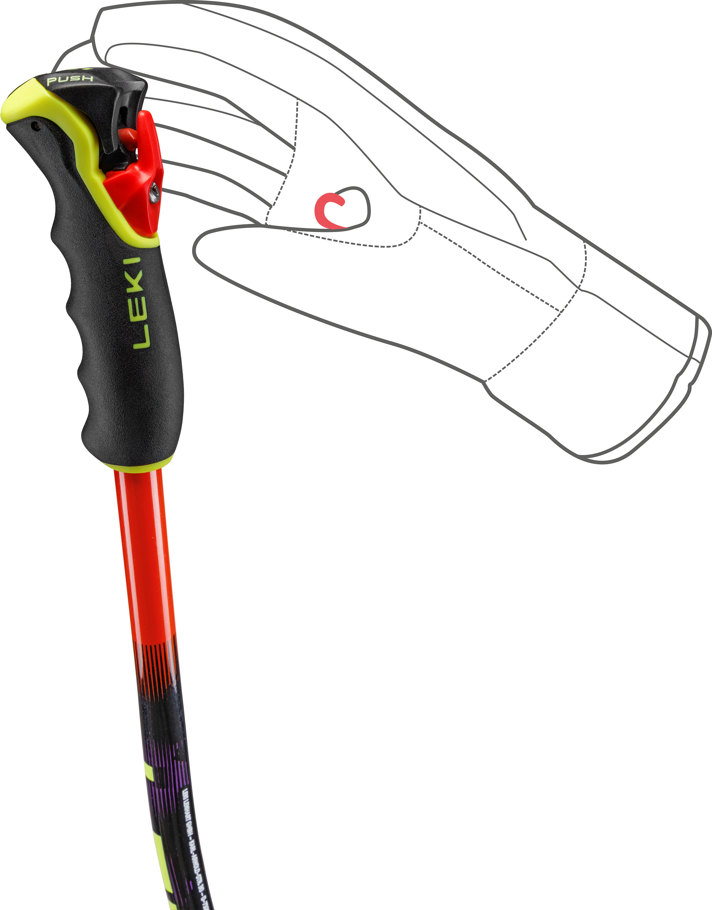 LEKI - WCR EVO LITE GS TR RED VIOLET YELLOW