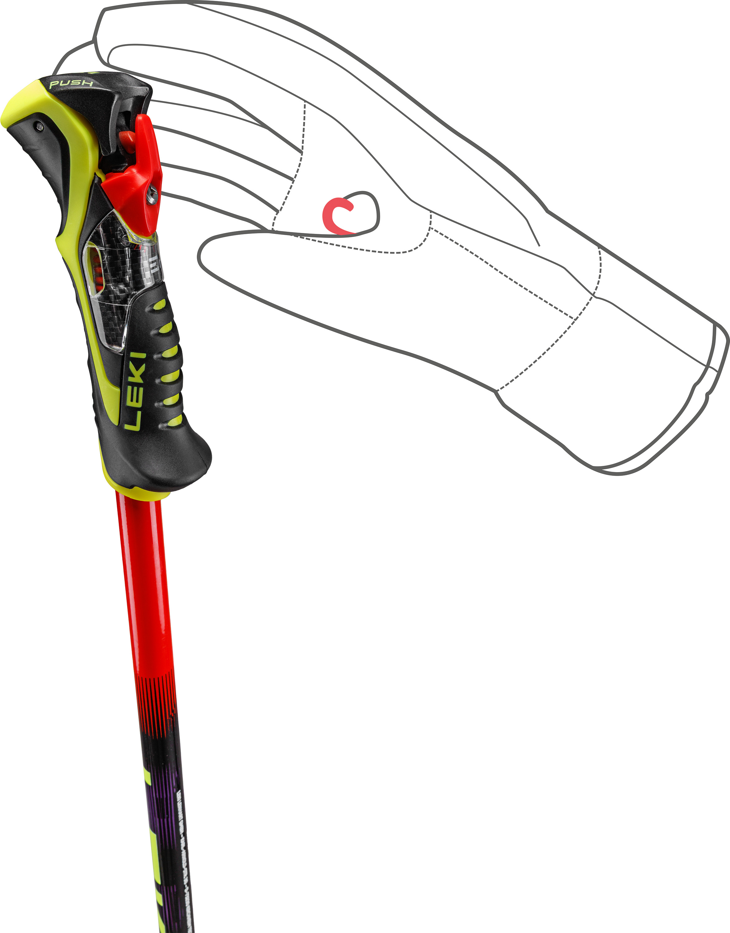 LEKI - VENOM SL RED VIOLET YELLOW